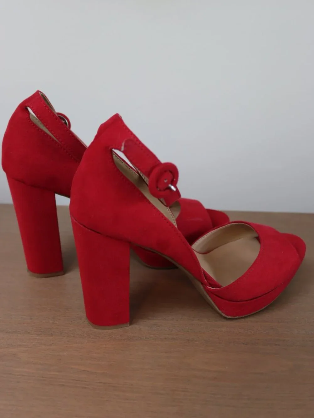 Red Block Heels - Picture 3 of 4